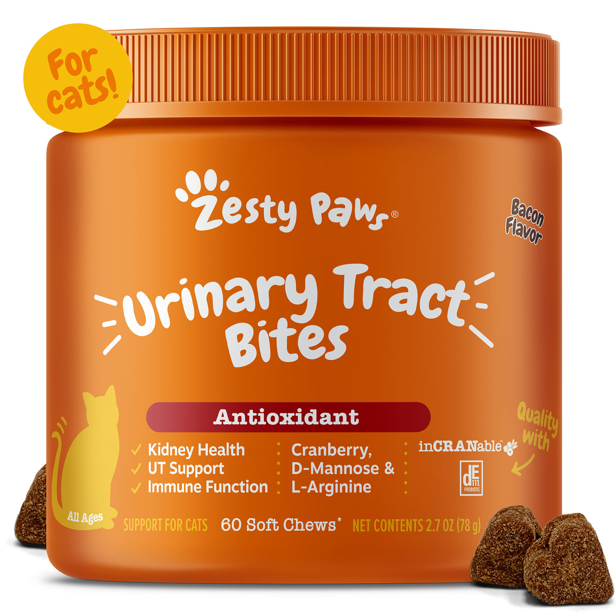 Cat Cranberry Bladder Bites Bacon 60ct